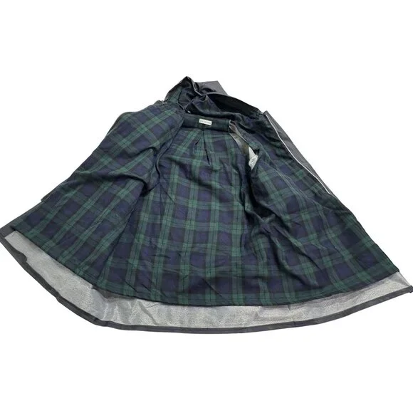 Maria de la Orden Plaid Lined Rain Coat in Navy
